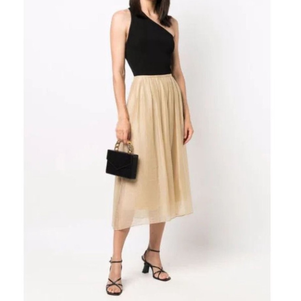 Vince Tan Midi Skirt with Pockets